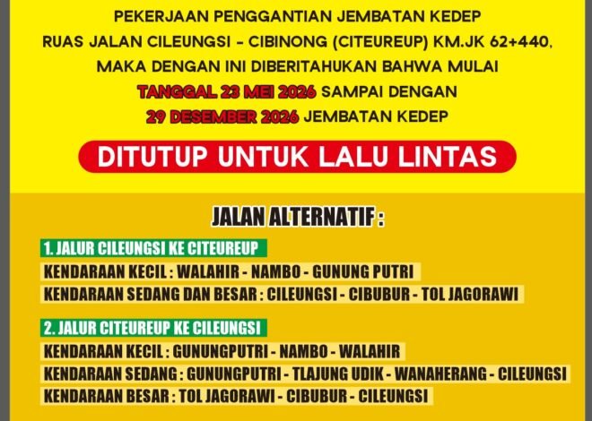 Penggantian Jembatan Kedep, Sementara Lalu-Lintas  Kendaraan Bisa Menggunakan Jalur Alternatif